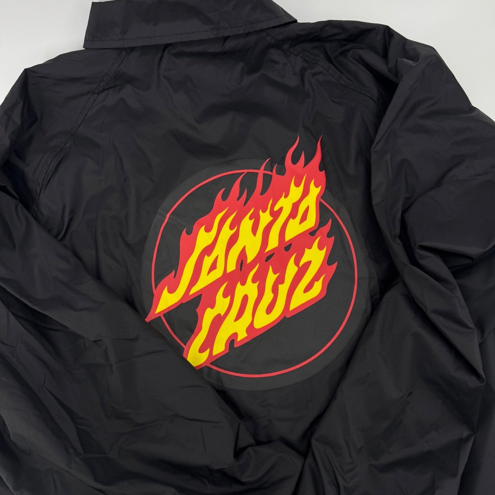Etnies Santa Cruz SC Flame Coaches Jacket Mens Small Black Nylon 4137000975 NEW